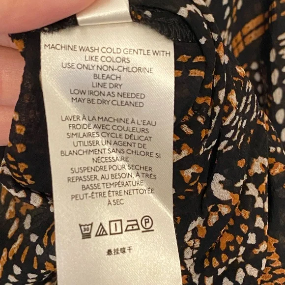 Free People Lele Printed Blouse Size Medium. 🧡🤍🖤 only worn once - Picture 8 of 9